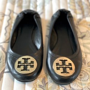 Black Tory Burch Reva Ballet Flats
